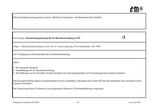 Strategisches Programm OÖ 2000+ - TMG