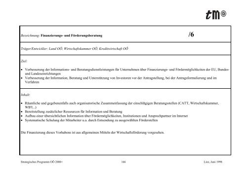 Strategisches Programm OÖ 2000+ - TMG