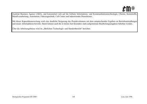 Strategisches Programm OÖ 2000+ - TMG