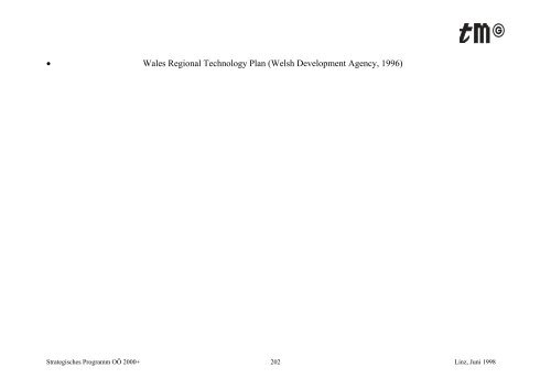 Strategisches Programm OÖ 2000+ - TMG