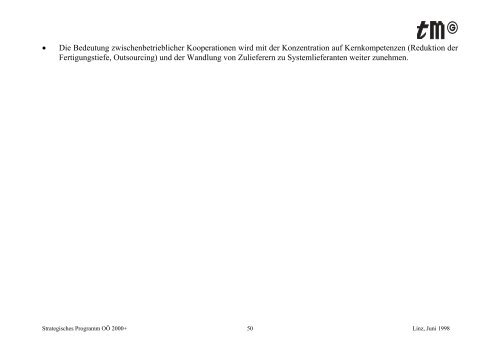 Strategisches Programm OÖ 2000+ - TMG