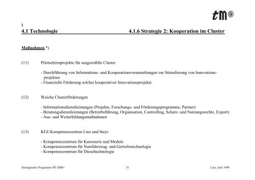 Strategisches Programm OÖ 2000+ - TMG