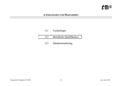 Strategisches Programm OÖ 2000+ - TMG