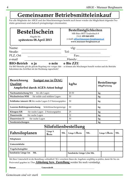 Rundschreiben 1-2013 - ARGE Murauer Bergbauern