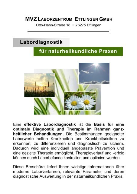 Labordiagnostik für naturheilkundliche Praxen - Laborzentrum ...