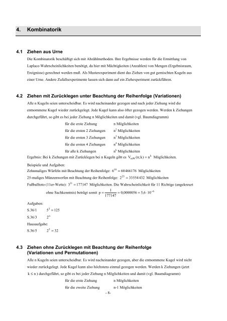 4. Kombinatorik - FOS und BOS