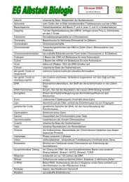 Glossar Cytologie Biokurs 2001 - der HWS Albstadt