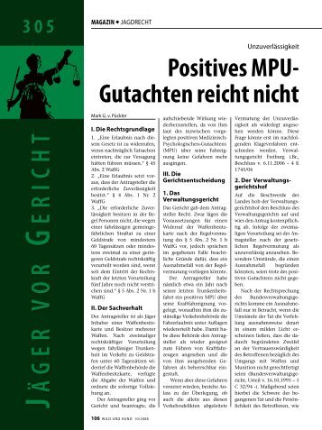 Positives MPU-Gutachten reicht nicht - Wild und Hund