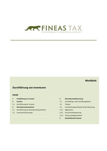 Inventur - Fineas Tax