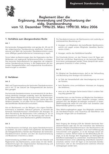 Standesordnung - Ärztegesellschaft des Kantons Bern