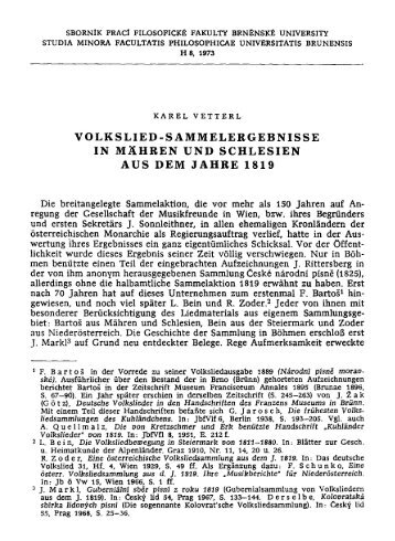 volkslied-sammelergebnisse in mahren und schlesien aus dem ...