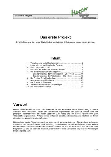 Anleitung - Das erste Projekt mit der Harzer-Software - Harzer-Statik ...