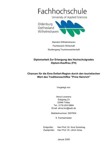 Diplomarbeit Zur Erlangung des Hochschulgrades ... - Prinz Heinrich