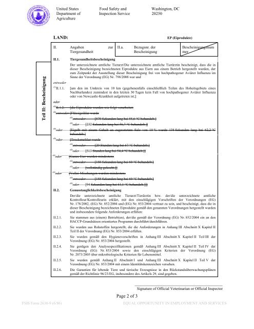 Page 1 of 3 Muster-Veterinärbescheinigung für Eiprodukte (EP ...