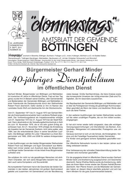 40-jähriges Dienstjubiläum - Böttingen