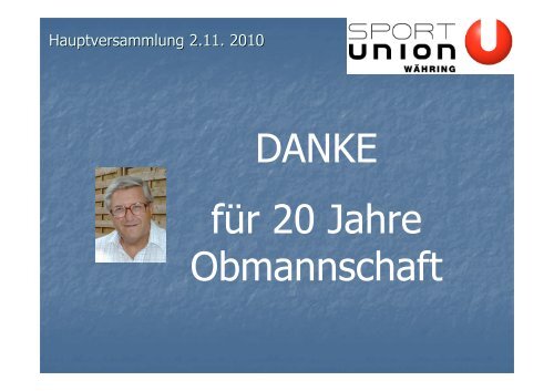 Erik FÖRTSCH 20 Jahre Obmann - Sportunion Währing