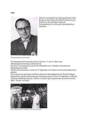1956 Mit dem Ausscheiden des Polizeipräsidenten Hans Kanig aus ...