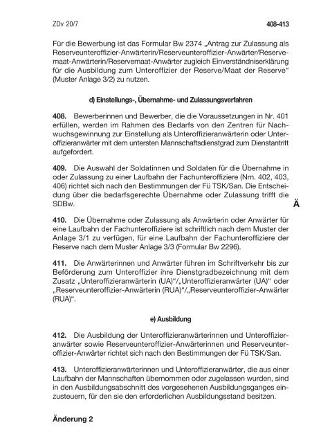 ZDv 20/7 - Reservisten der Bundeswehr