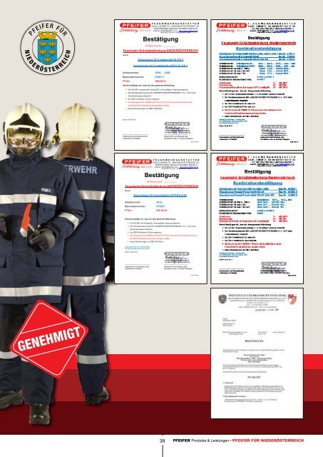 PRODUKTE & LEISTUNGEN - Pfeifer Feuerwehrbekleidung