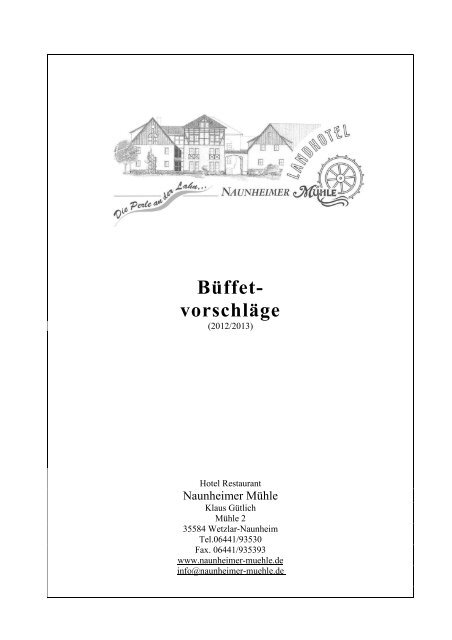 Buffetvorschlage Landhotel Naunheimer Muhle