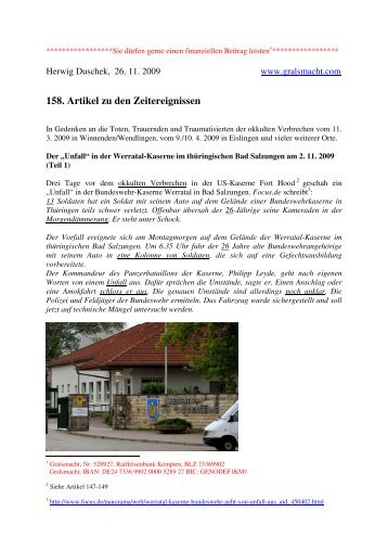 158. Artikel zu den Zeitereignissen - Gralsmacht