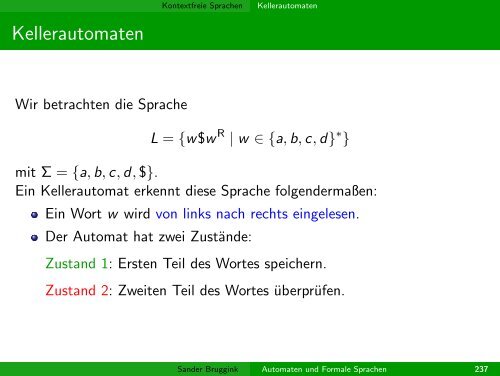 Automaten und Formale Sprachen“ alias ” Theoretische Informatik ...