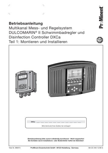 ProMinent DULCOMARIN II - STS Schwimmbad Technik Service