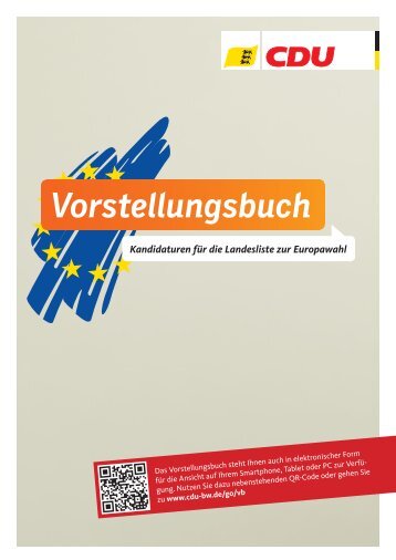 Vorstellungsbuch Europawahl - CDU Baden-Württemberg