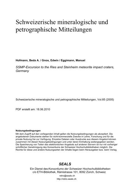 PDF-Export ETH-Konsortium: Dokumente - Naturhistorisches ...