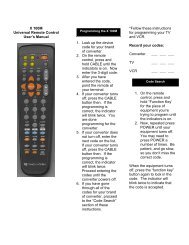 X 100M Universal Remote Control User's Manual 1 ... - Mediacom