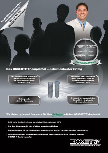 Das OSSEOTITE®-Implantat – dokumentierter Erfolg - BIOMET 3i
