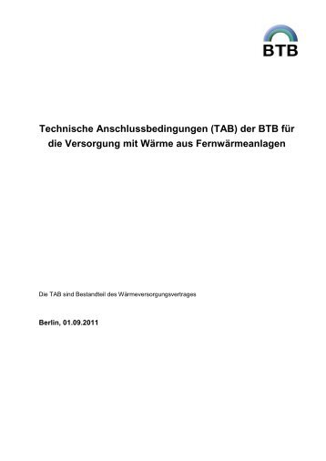 TAB Fernwaerme.pdf - BTB Blockheizkraftwerks- Träger