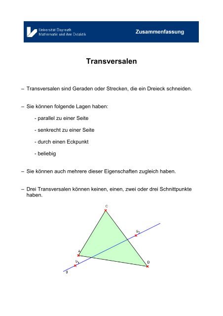 Transversalen Transversalen