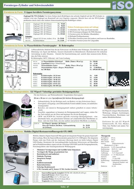 Schweisszubehör-Programm 6 - ISO Schweisstechnik AG