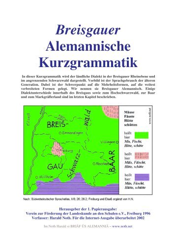 Breisgauer Alemannische Kurzgrammatik - Noth.net
