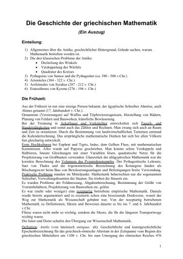 Die Geschichte der griechischen Mathematik - Noram.at