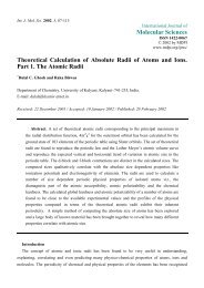Molecular Sciences Theoretical Calculation of Absolute Radii of ...