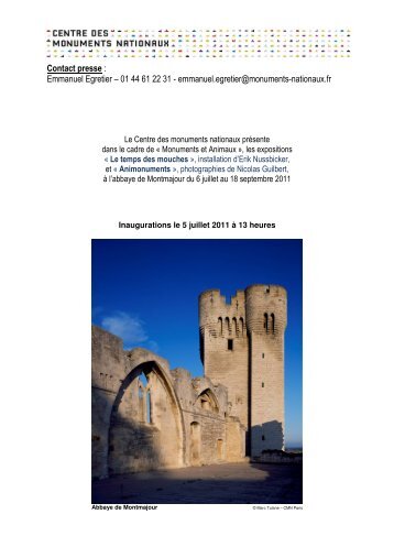 Communiqué de presse - Centre des monuments nationaux