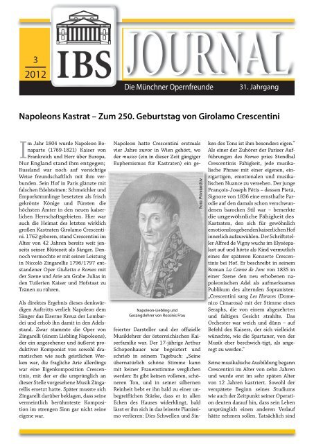 Napoleons Kastrat – Zum 250. Geburtstag von Girolamo Crescentini