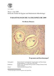 parasitologische fachgespräche 2009 - Österreichische Gesellschaft ...