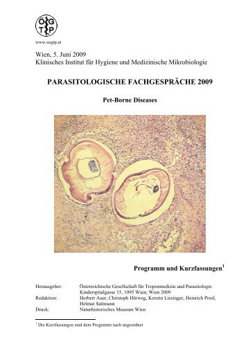 parasitologische fachgespräche 2009 - Österreichische Gesellschaft ...