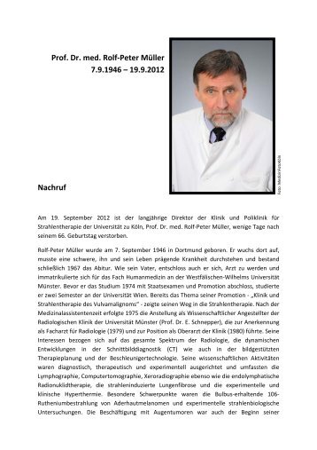 Prof. Dr. med. Rolf-Peter Müller 7.9.1946 - Kompetenznetz Maligne ...