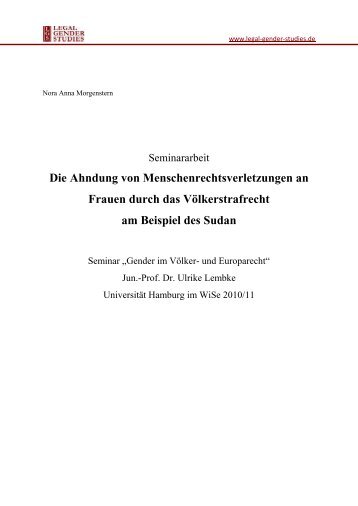 Die Ahndung von Menschenrechtsverletzungen an Frauen durch ...