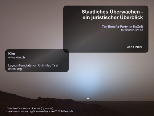 Staatliches Überwachen - ein juristischer Überblick - Kire