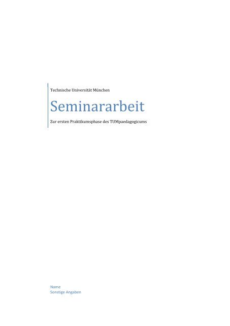 Beispiel II einer Seminararbeit - Technische Universität München