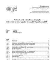 Protokoll der 2. ordentlichen Sitzung der Universitätsvertretung an ...