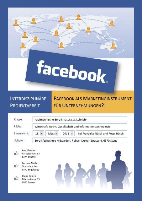 Facebook als Marketinginstrument für Unternehmungen ?!