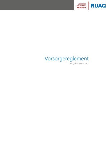 Vorsorgereglement - RUAG