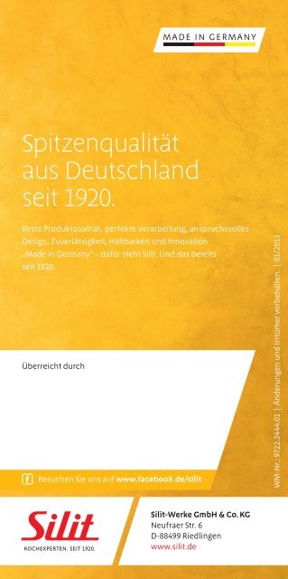 [PDF] Themenprospekt "Schnellkochen" - Silit