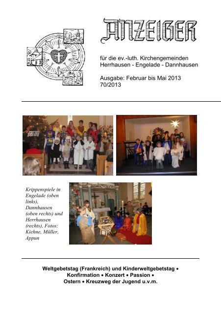 Gemeindebrief Ausgabe 70 - Ev.-luth. Kirchengemeinde ...